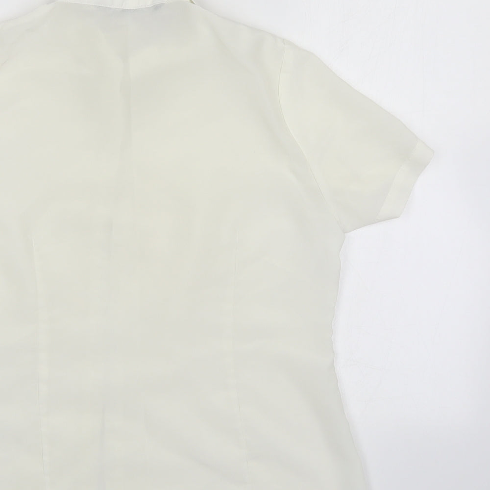 Womens UK Size 12 BM collection White Basic Button-Up