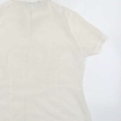 Womens UK Size 12 BM collection White Basic Button-Up