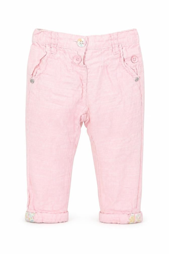 Front view of Next girls’ pink capri trousers, size 12-18, months