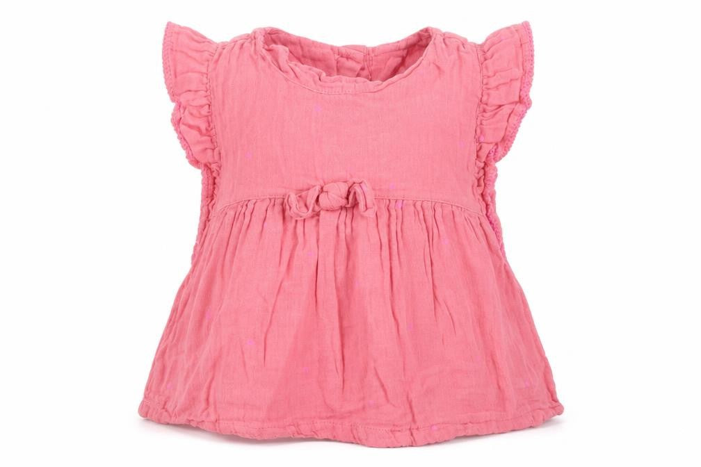 Front view of George girls’ pink polka dot basic t-shirt, size 2-3, years