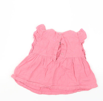 George Girls Pink Polka Dot  Basic T-Shirt Size 2-3 Years