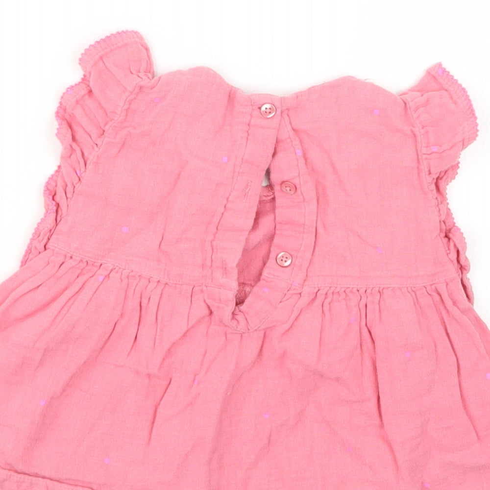 George Girls Pink Polka Dot  Basic T-Shirt Size 2-3 Years