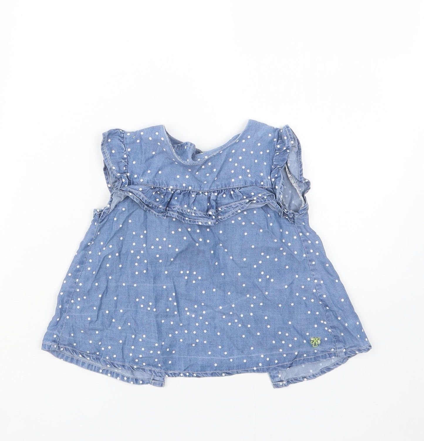 Angel & Rocket Girls Blue Polka Dot  Basic T-Shirt Size 2-3 Years