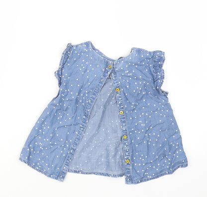 Angel & Rocket Girls Blue Polka Dot  Basic T-Shirt Size 2-3 Years