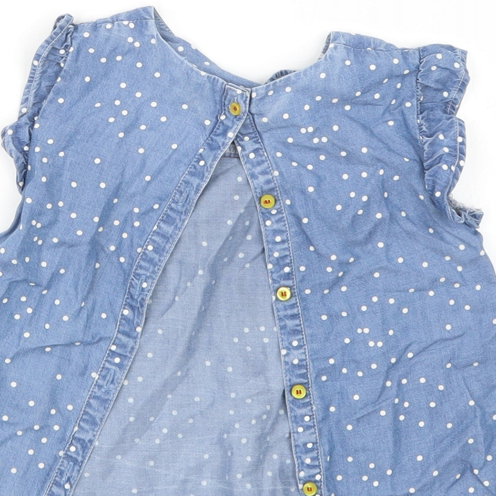 Angel & Rocket Girls Blue Polka Dot  Basic T-Shirt Size 2-3 Years