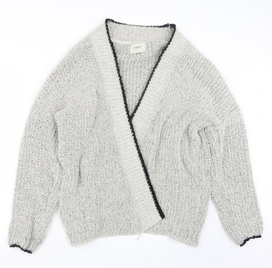 Womens UK Size L Papaya Grey Cardigan Jumper