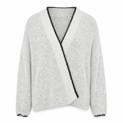 Front view of Papaya women’s grey cardigan jumper, size L