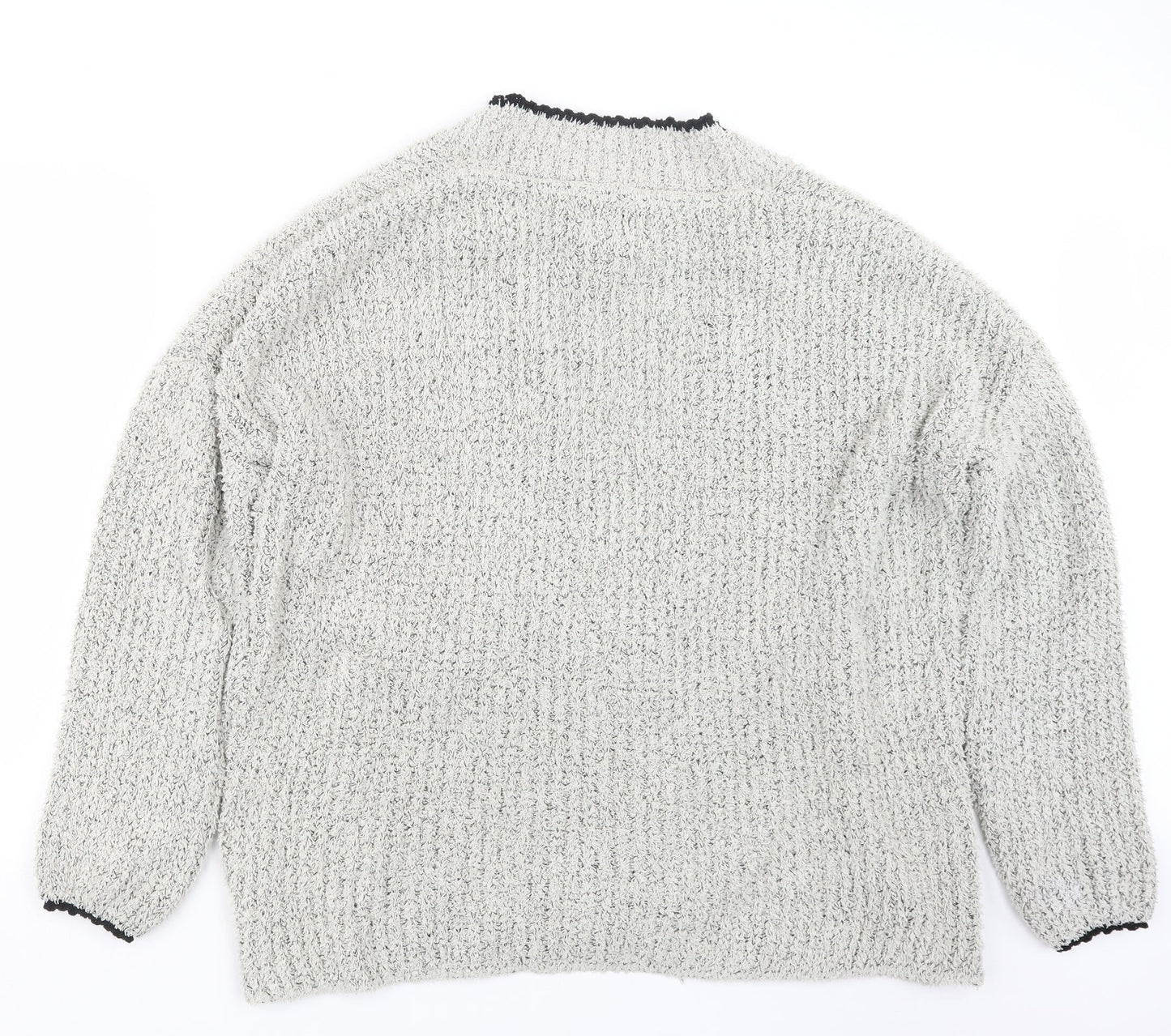 Womens UK Size L Papaya Grey Cardigan Jumper