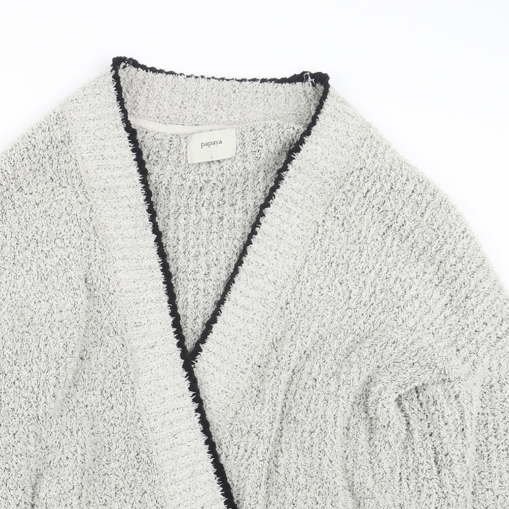 Womens UK Size L Papaya Grey Cardigan Jumper