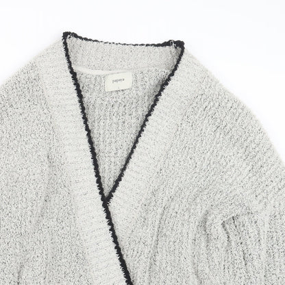 Womens UK Size L Papaya Grey Cardigan Jumper