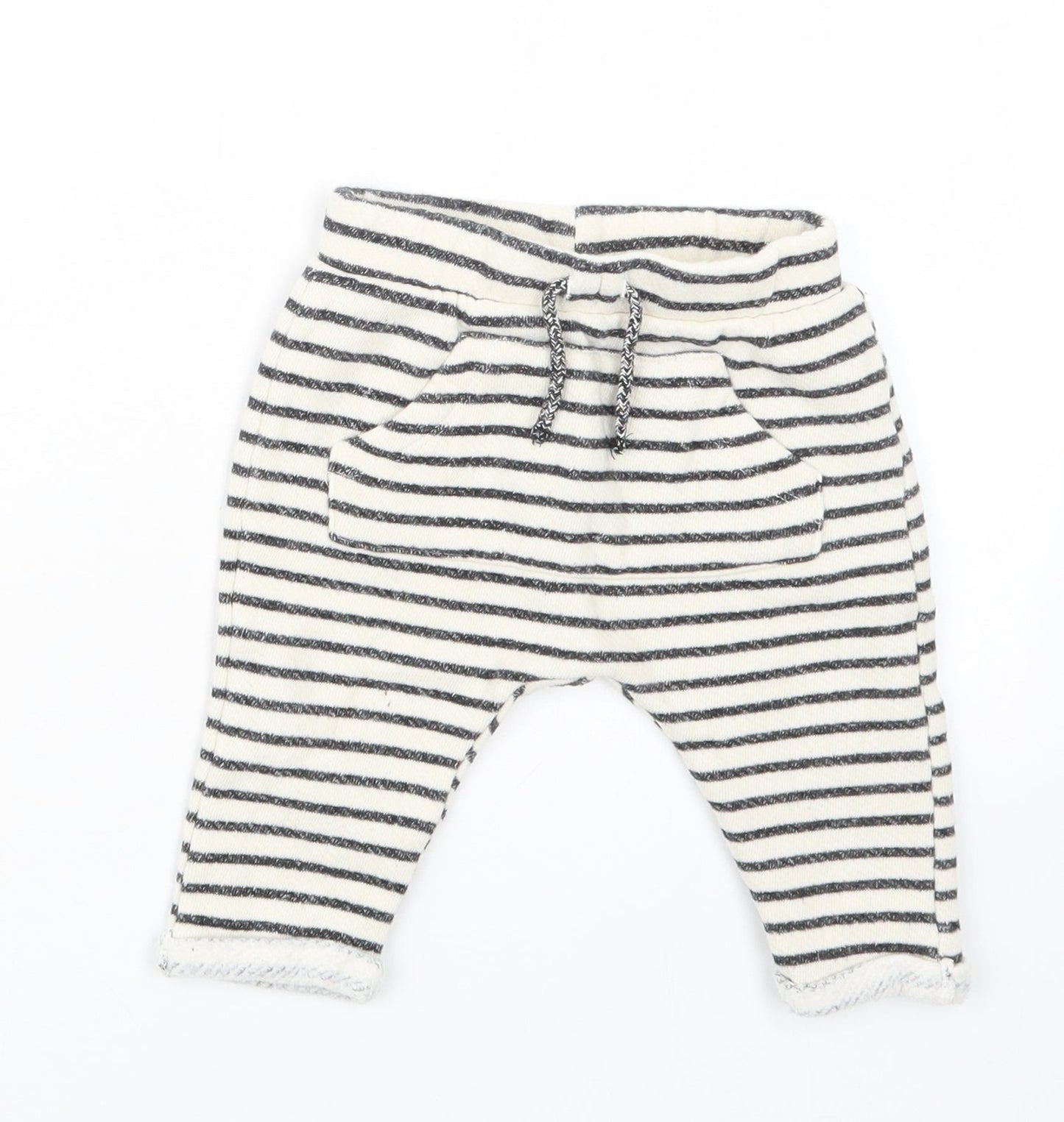 Primark Boys White Striped  Capri Trousers Size 6-9 Months