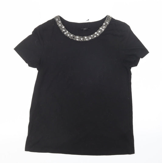 Womens UK Size 10 New Look Black Basic T-Shirt