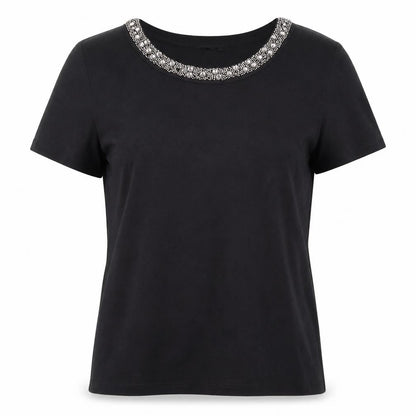 Womens UK Size 10 New Look Black Basic T-Shirt