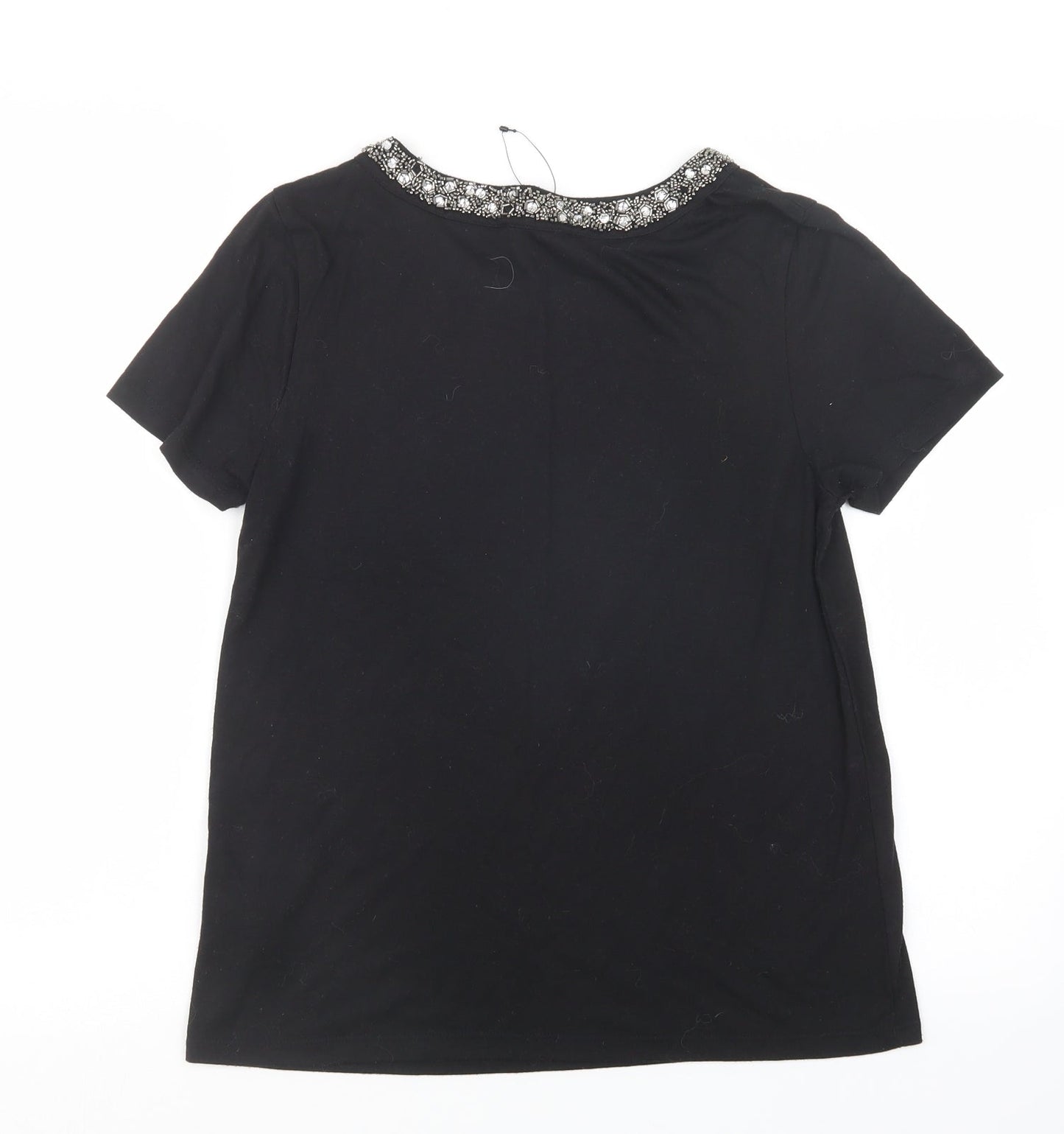 Womens UK Size 10 New Look Black Basic T-Shirt