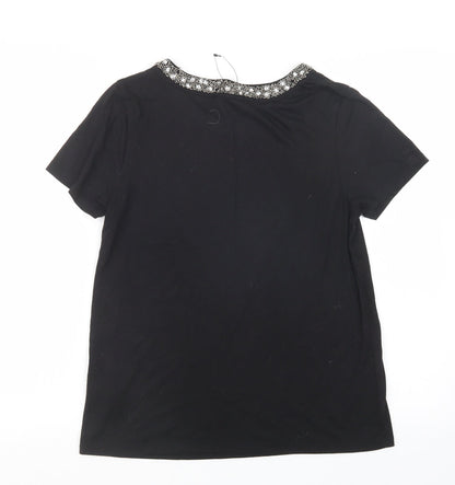 Womens UK Size 10 New Look Black Basic T-Shirt