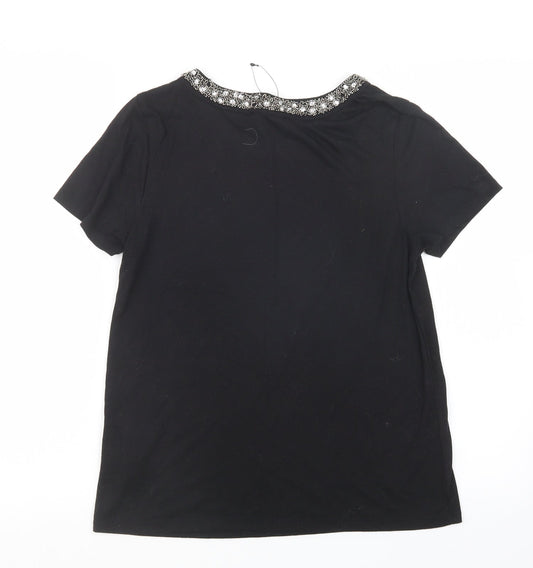 Womens UK Size 10 New Look Black Basic T-Shirt
