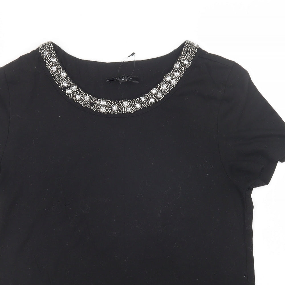 Womens UK Size 10 New Look Black Basic T-Shirt