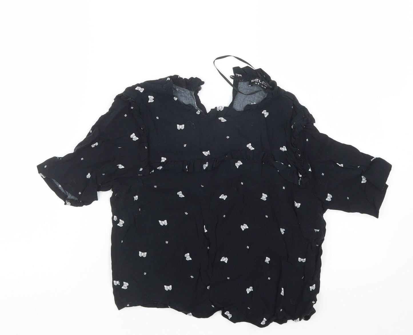 Womens UK Size 8 Select Black Basic Blouse
