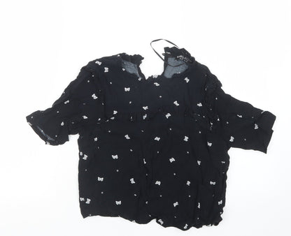 Womens UK Size 8 Select Black Basic Blouse