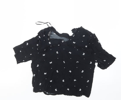 Womens UK Size 8 Select Black Basic Blouse