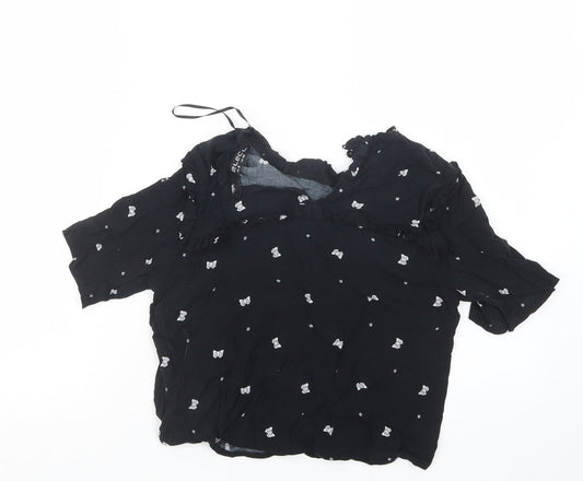 Womens UK Size 8 Select Black Basic Blouse