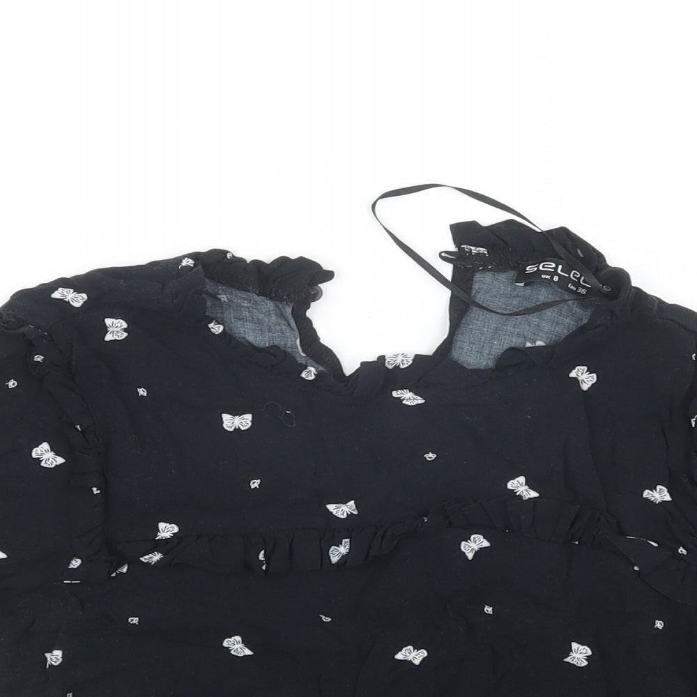 Womens UK Size 8 Select Black Basic Blouse