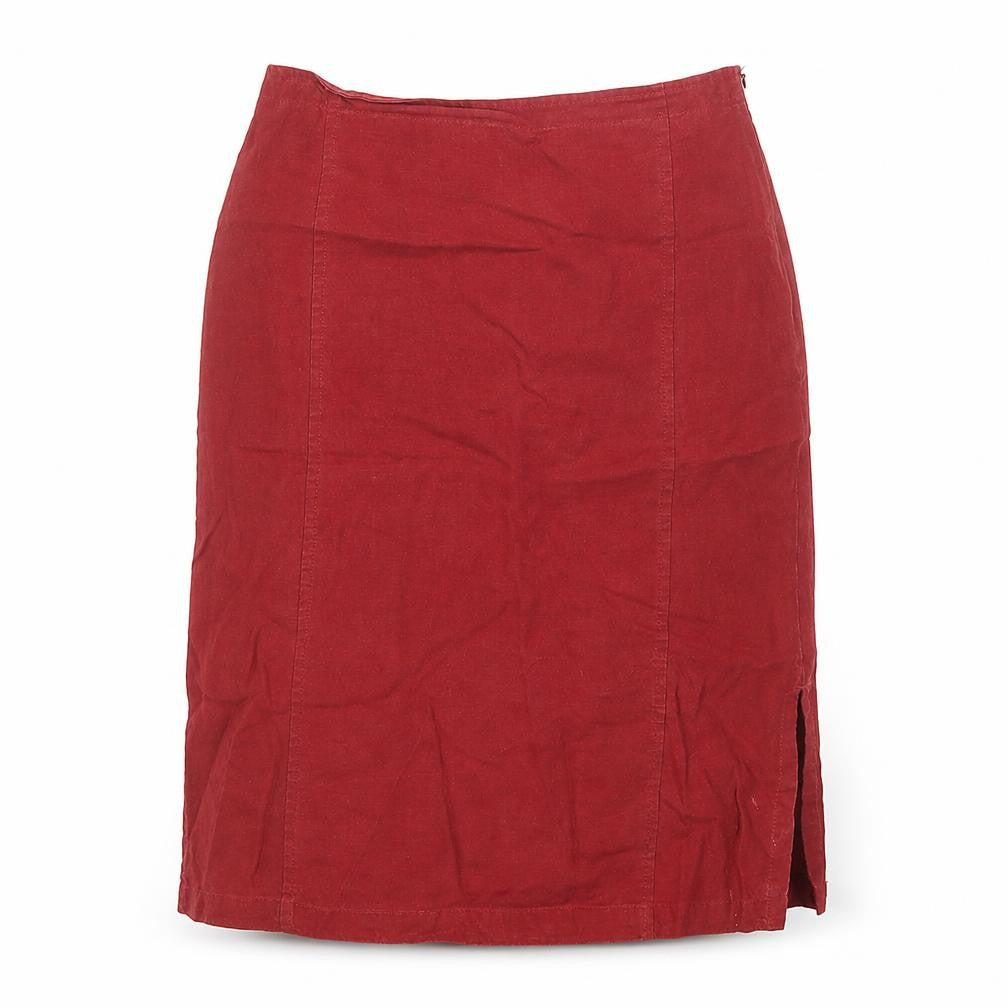 Front view of Gina B. women’s red straight & pencil skirt, size UK 12