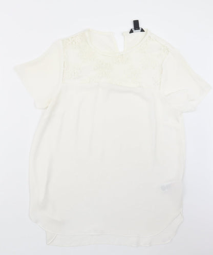 Womens UK Size 14 New Look White Basic Blouse
