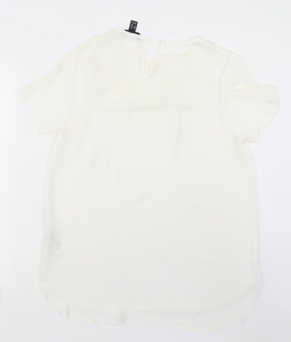 Womens UK Size 14 New Look White Basic Blouse
