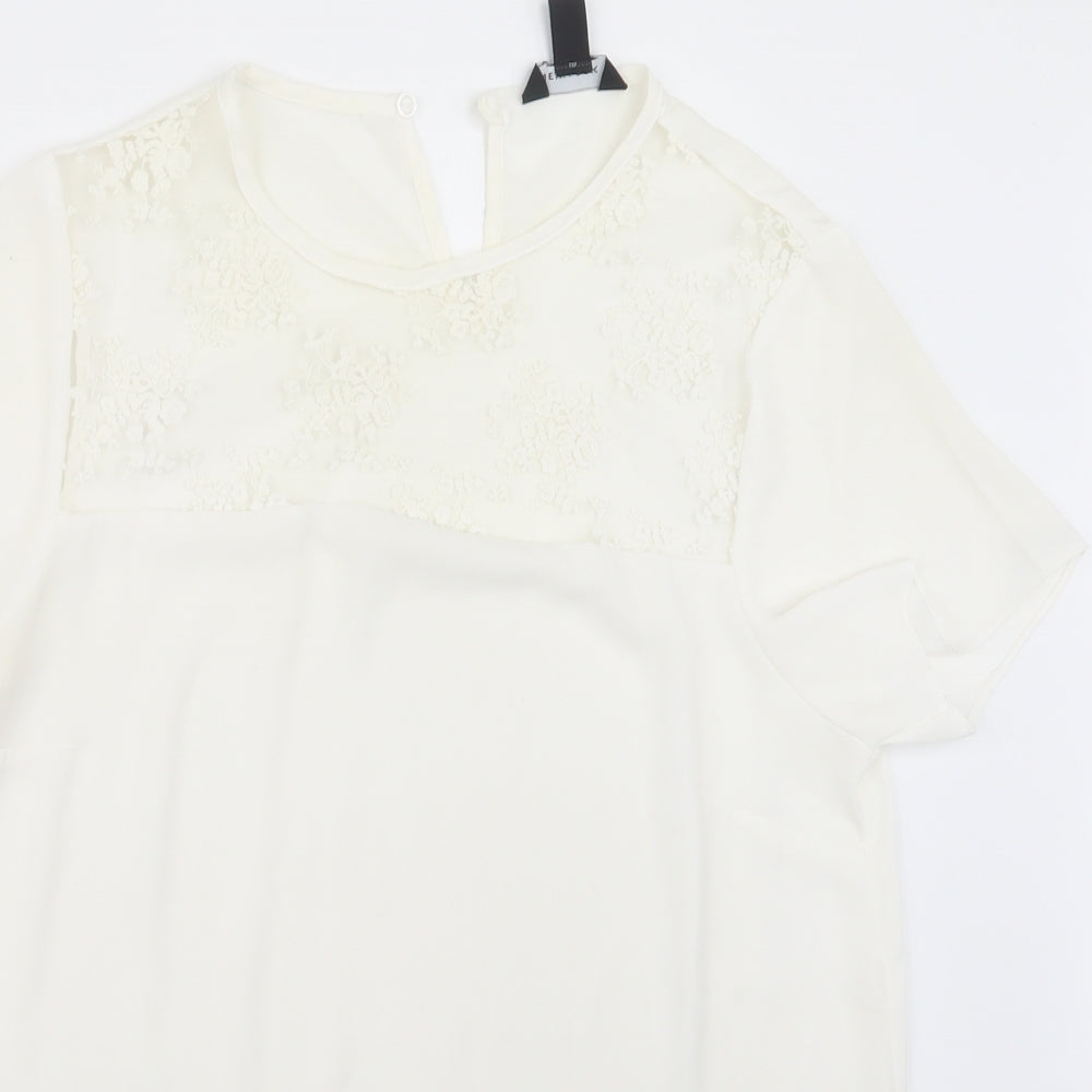 Womens UK Size 14 New Look White Basic Blouse