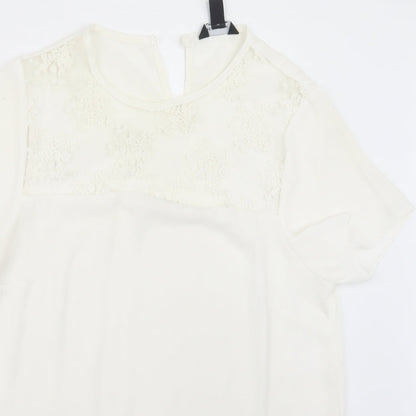 Womens UK Size 14 New Look White Basic Blouse