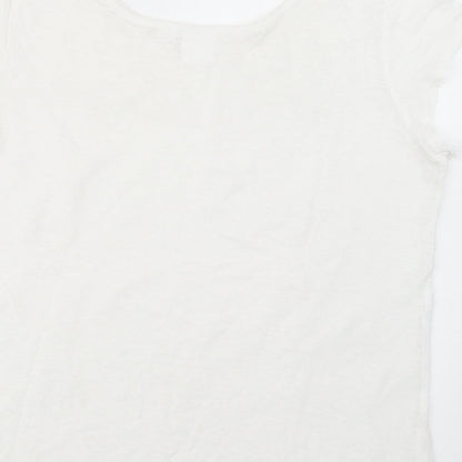 Brand and care label for In Wear women’s white basic t-shirt, size S