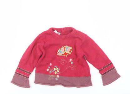 Influx Girls Pink  Knit Pullover Jumper Size 0-3 Months