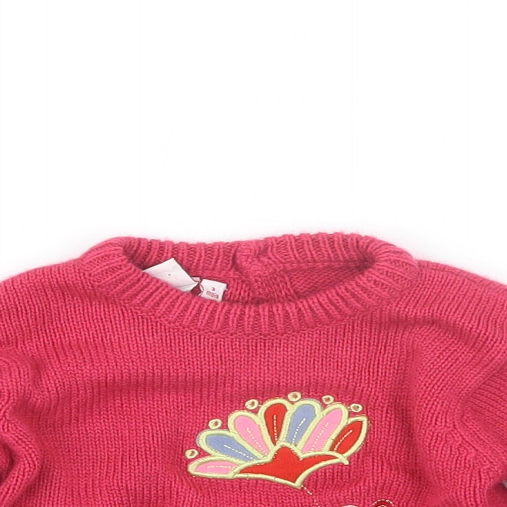 Influx Girls Pink  Knit Pullover Jumper Size 0-3 Months