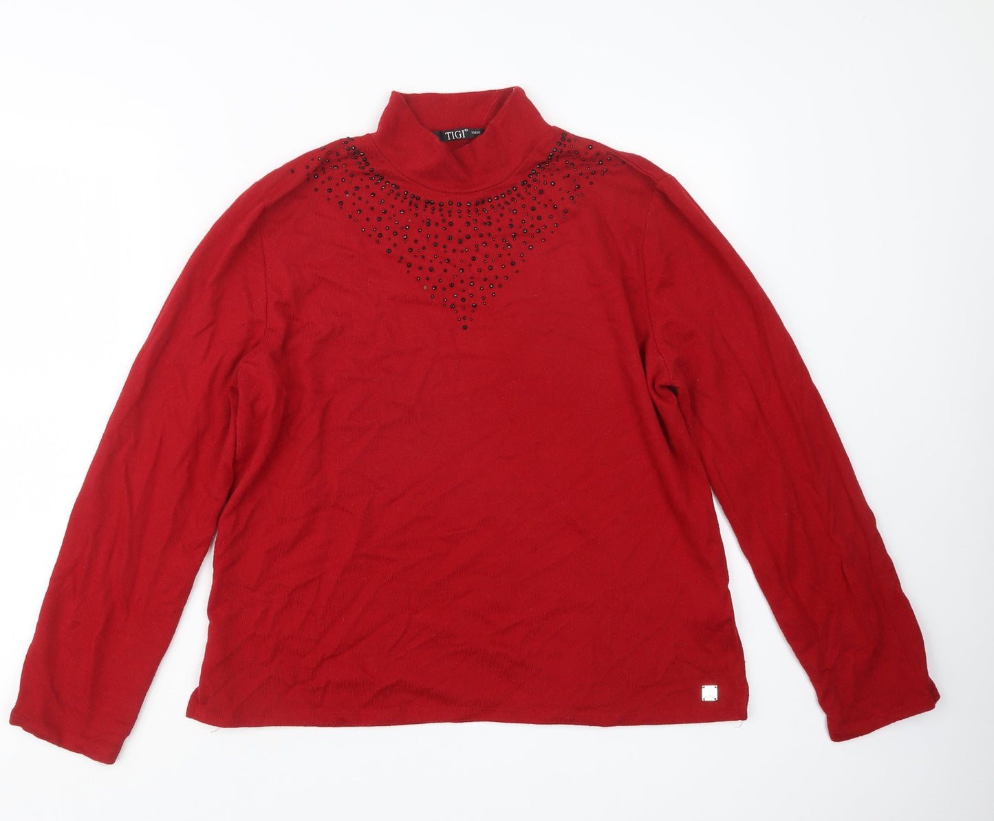 Womens UK Size 18 TIGI Red Pullover Jumper