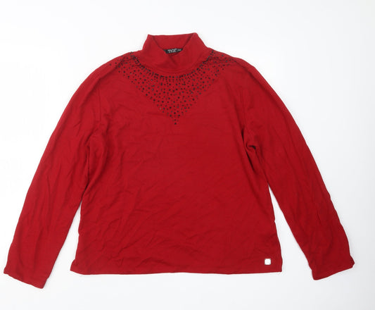 Womens UK Size 18 TIGI Red Pullover Jumper
