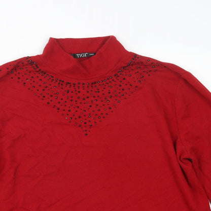 Womens UK Size 18 TIGI Red Pullover Jumper