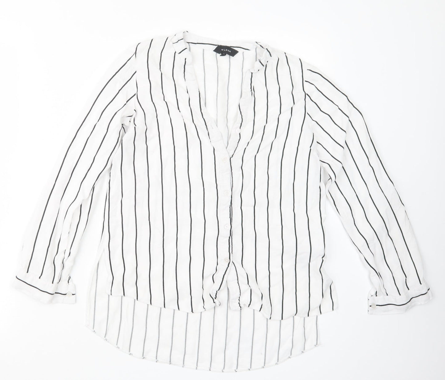 Womens UK Size 6 New Look Black Basic Button-Up