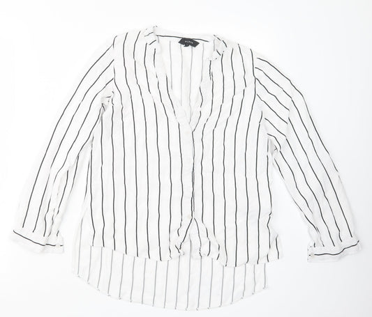 Womens UK Size 6 New Look Black Basic Button-Up