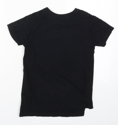 Back view of Primark boys’ black basic t-shirt, size 7-8, years - brooklyn