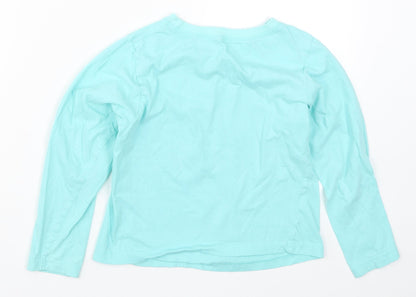 Preworn Girls Blue Solid  Top Pyjama Top Size 8-9 Years  - Always Dreaming Unicorns