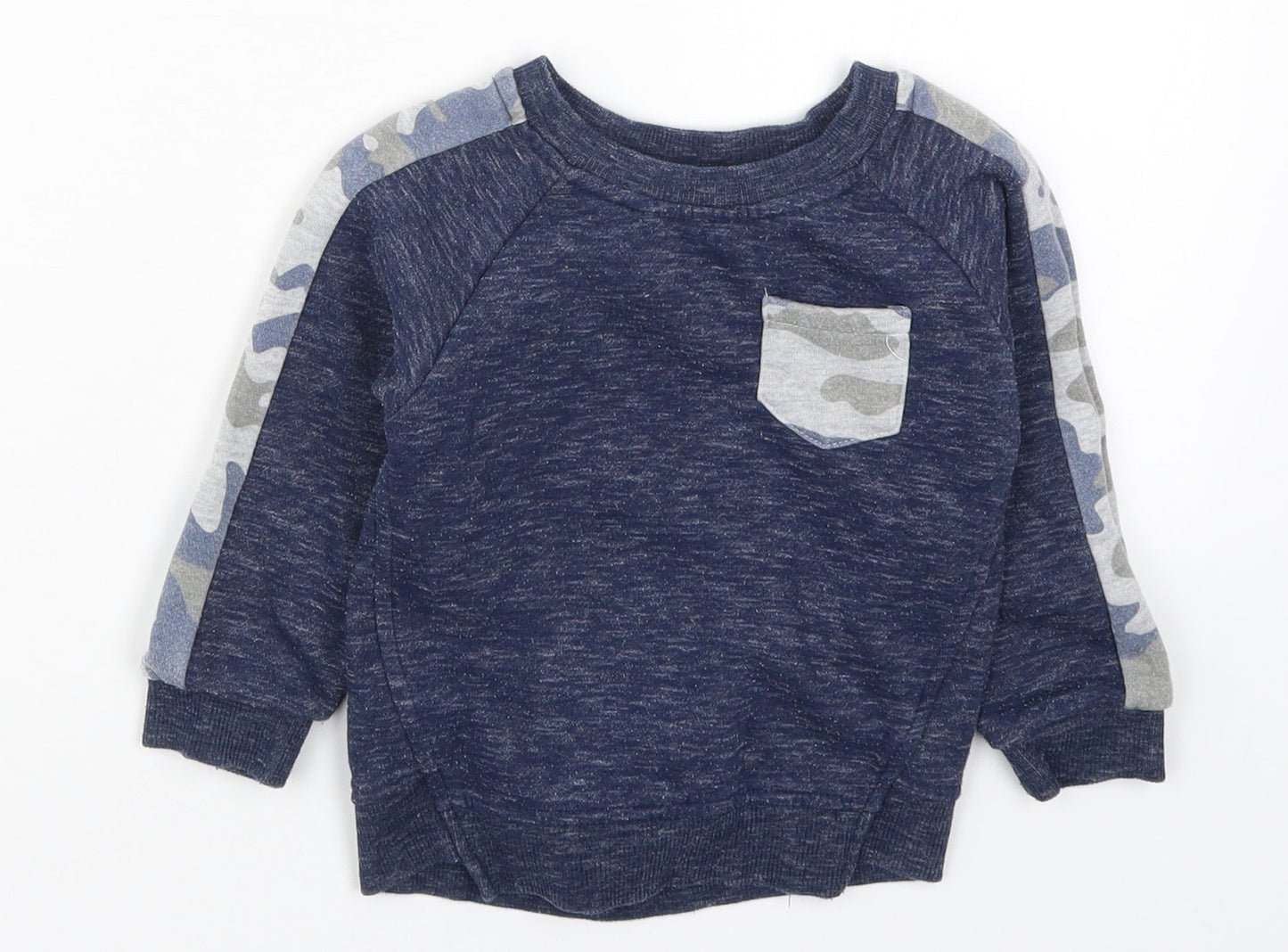 Primark Boys Blue Camouflage  Pullover Sweatshirt Size 2-3 Years