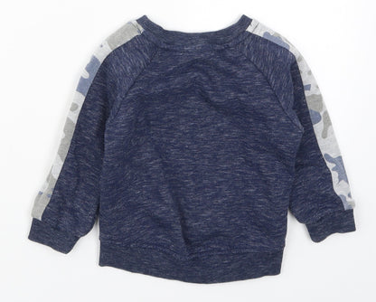 Primark Boys Blue Camouflage  Pullover Sweatshirt Size 2-3 Years
