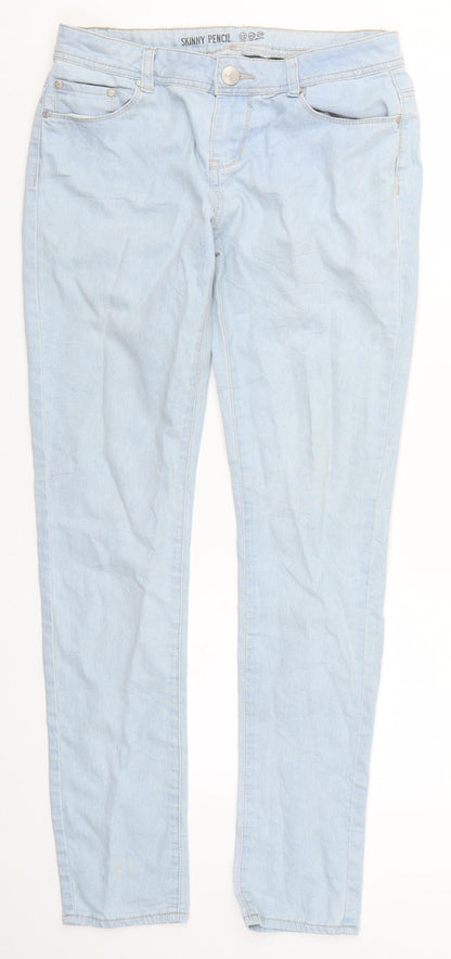Womens UK Size 12 Preworn Regular Fit Skinny Blue Jeans