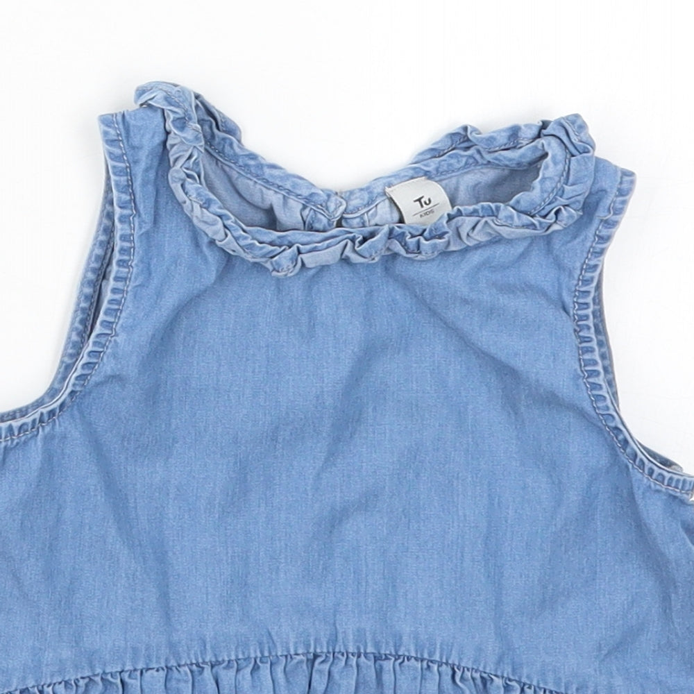 TU Girls Blue  Denim Basic Tank Size 5 Years