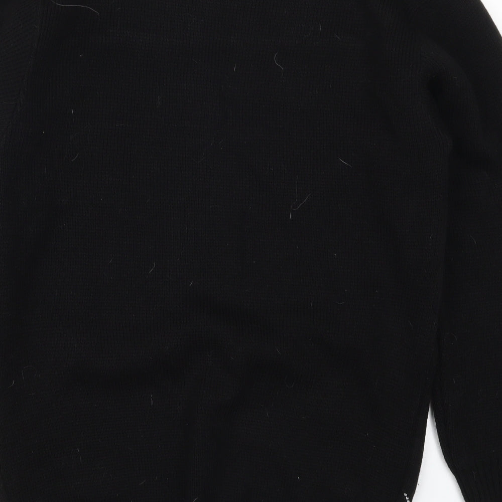 Sui Collection Mens Black  Knit Pullover Jumper Size S  - Christmas Penguin