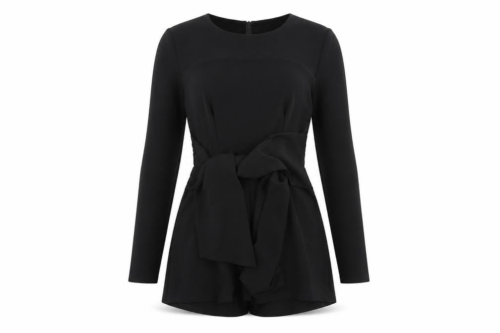 Womens UK Size 8 In the Style One-Piece Black Playsuit