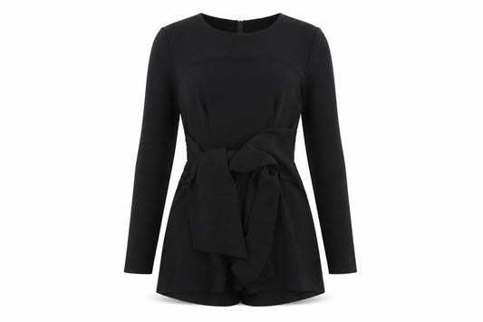 Womens UK Size 8 In the Style One-Piece Black Playsuit