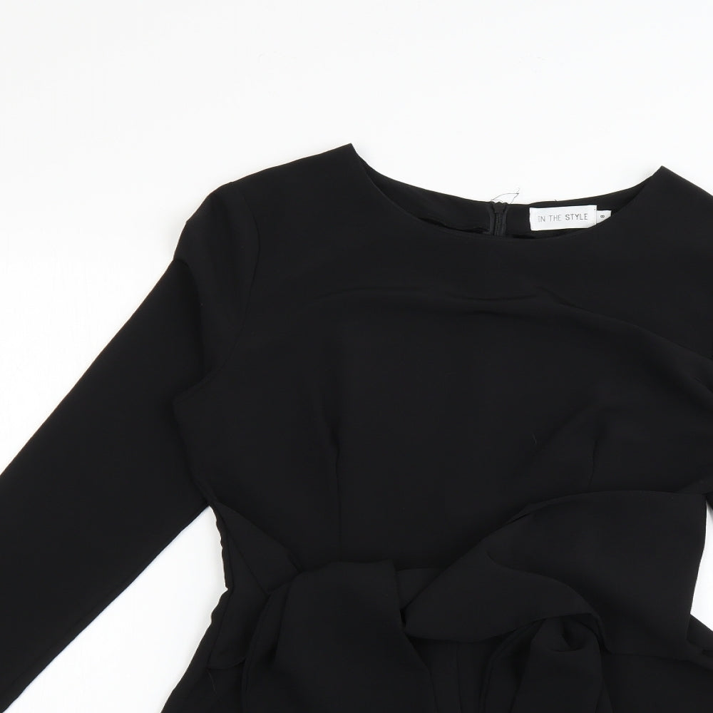 In the Style Womens Black   Playsuit One-Piece Size 8