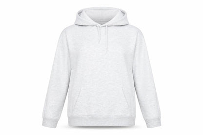 Front view of Primark women’s grey pullover hoodie, size UK 10